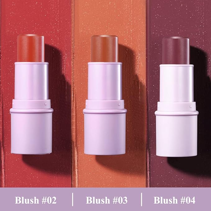 3PCS Cream Blush Lip Stick Makeup Set for Girls and Women #T Blush Set