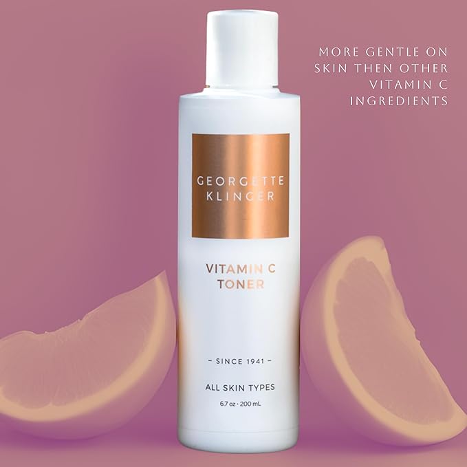 Vitamin C Toner - Revitalizing Face Skin Brightener with Kakadu Plum, Aloe Vera, and Witch Hazel: Reduces Sun Spots, and Age Spots While Cleansing Pores - 6.7 oz by Georgette Klinger