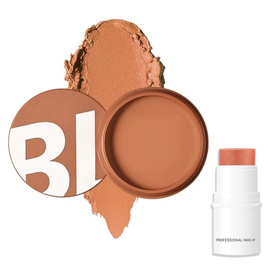 Blush Multi Stick, Lightweight & Blendable, Non-greasy & Waterproof, For Eyes, Lips & Cheeks, Highlight Contouring blush, Perfectly Blended, Contour Stick (SET 2, 2 in 1)