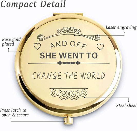 Personalized Gifts for Women Girls, Inspirational Compact Mirrors, 2025 Graduation Gifts for Her, Unique Mothers Day Birthday Gifts for Mom Sister Wife Daughter Niece, Friendship Gifts for Friends