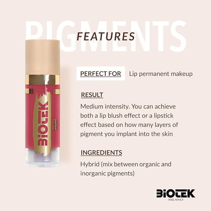 Biotek Lip Pigment for Permanent Makeup - Bright Cherry Color for Lip - Made in Italy - Dream 0,61 fl.oz.