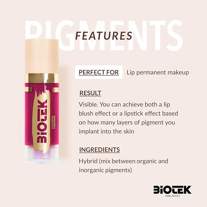 Biotek Lip Pigment for Permanent Makeup - Black Cherry Color for Lip - Made in Italy - Fashion 0,61 fl.oz.