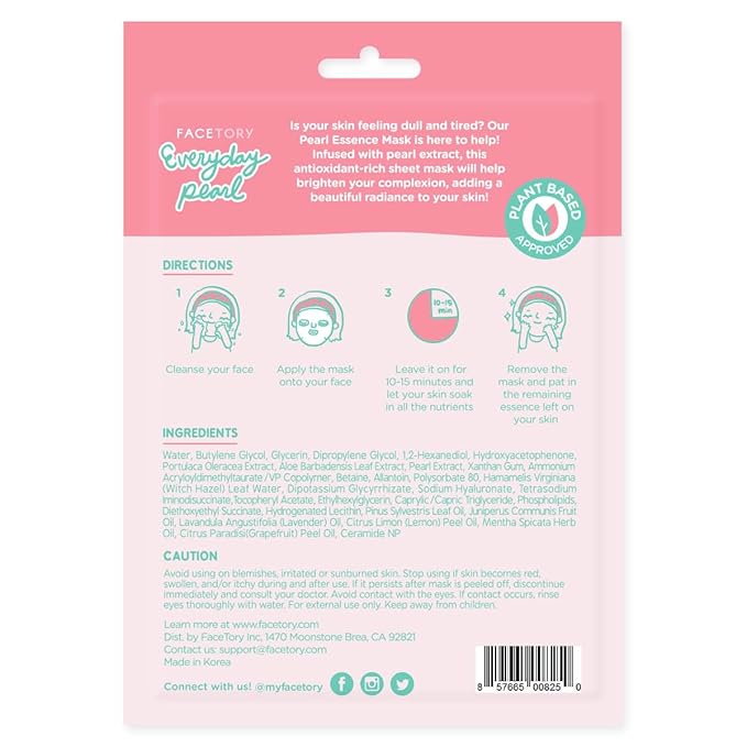 FACETORY K Beauty Face Mask Skin Care - EVERYDAY 8 COLLECTION Sheet Mask Set | Natural Premium Korean Face Mask For All Skin Types - No Sulfates No Parabens (8 pc)