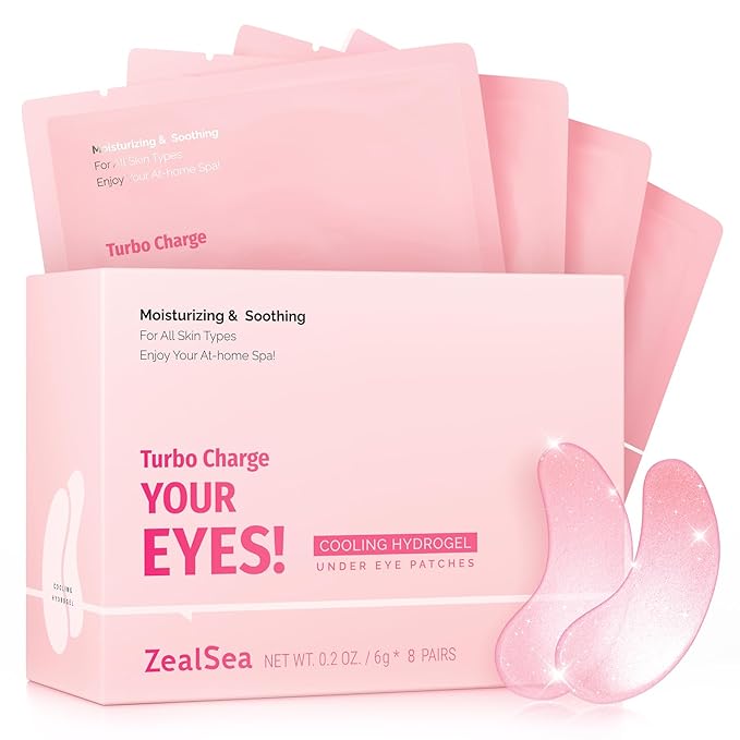 ZealSea 8 Pairs Under Eye Masks for Dark Circles and Puffy Eyes - Hydrating Eye Patches, Gel Eye Patches Eye Bags Treatment for Women - Cling to Eye Moisturizing Lighten Fine Lines