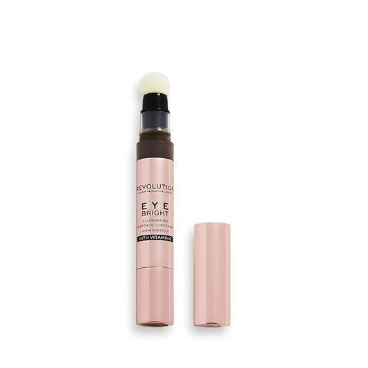 MakeUp Revolution Eye Bright Concealer, Buildable Coverage, Dewy Finish, Warm Chestnut, 3ml