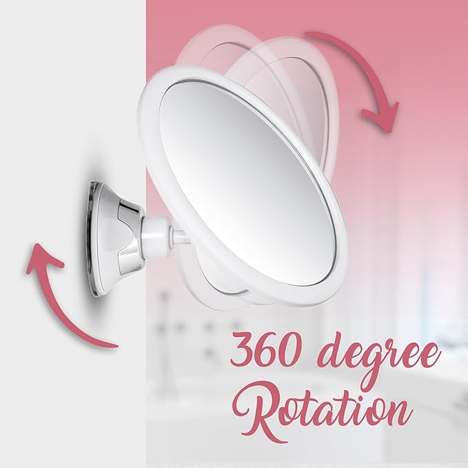 MIRRORVANA 10X Round Magnifying Mirror for Applying Makeup - Suction Cup Cosmetic Make Up Mirror, Ideal for Vanity, Bathroom, and Travel Use - 6.7" Diameter