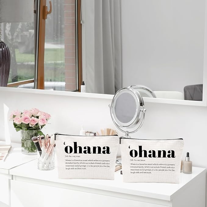 2pcs Hawaiian Inspirational Makeup Bag, Hawaiian Gifts Cosmetic Bag, Hawaii Souvenirs, Minimalist Thank You Gifts for Women Female Grandma Mom Sister Friend Wife