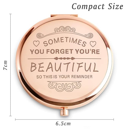 Personalized Gifts for Women Girls, Inspirational Compact Mirror, 2025 Graduation Gifts for Her, Unique Mothers Day Birthday Gift for Mom Wife Sister Daughter Niece Friend Granddaughter Grandma Aunt