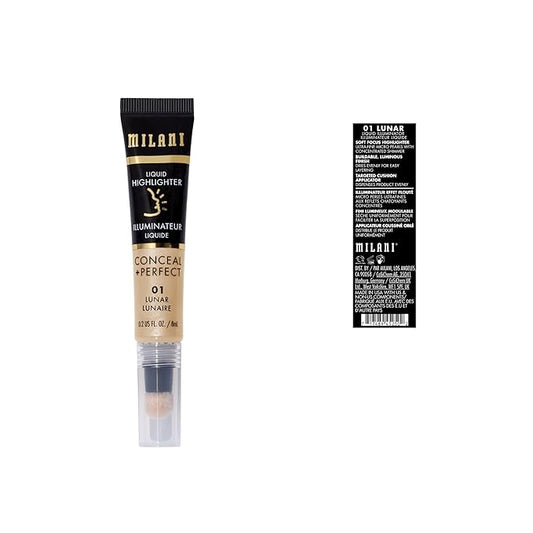 Milani Conceal + Perfect Liquid Highlighter for Added Glow, Face Lift Collection - Lunar