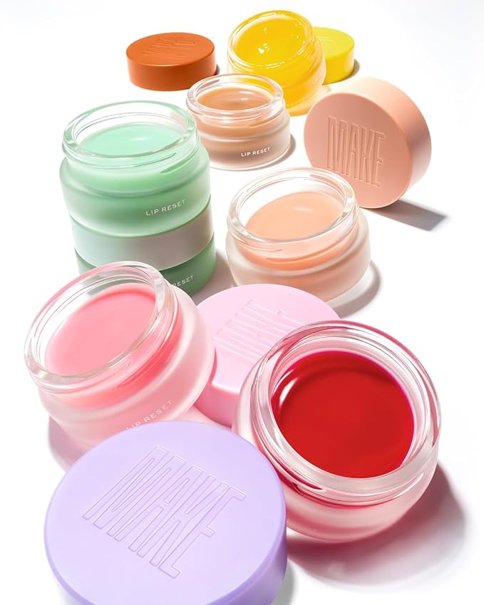 MAKE Beauty Lip Reset Overnight Lip Mask. Nourishing, Hydrating Lip Treatment for Dry, Flaky Lips. Plumps, Softens, and Smooths. Vanilla Veil Flavor