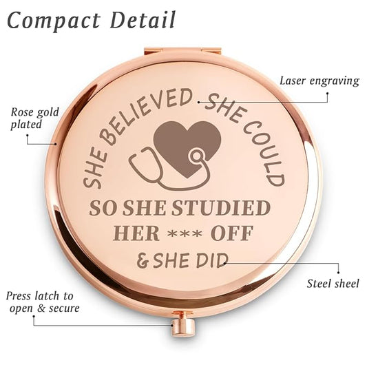 Nurse Gifts for Women, Nurse Week Gifts, Personalized Compact Mirror, Inspirational Graduation Gifts for Nursing Student