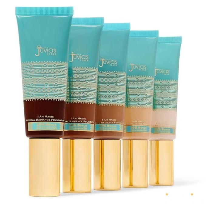 Juvia's Place I Am Magic Natural Radiance Foundation - 505Caracas - Full Coverage Liquid Foundation Makeup for Dry, Mature, Aging, and Combination Skin - Lightweight Longwear Base with Radiant Finish