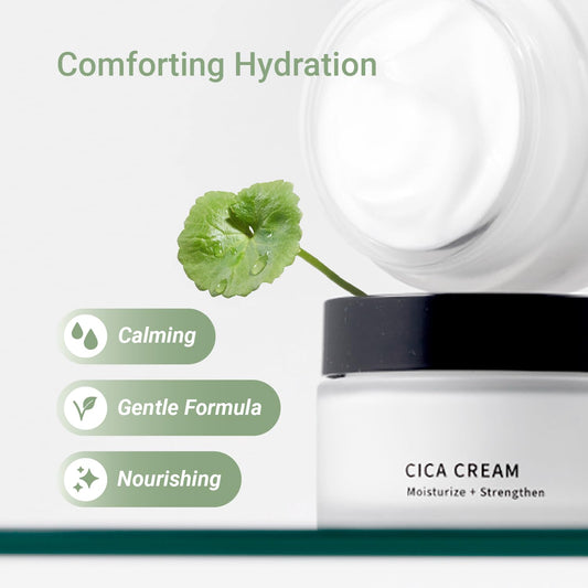 Meebak Cica Cream | Daily Moisturizer for Soothing, Repairing, & Firming with Niacinamide, Peptides, & Retinol | Deep Hydration for Glass Skin | Korean Skin Care