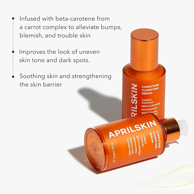 APRILSKIN Carrotene Clarifying Facial Serum | Vegan, Non-comedogenic | Blemish Clear, Dark Spot Corrector | Korea Skincare | Oily Skin, Sensitive Skin, Bumpy Skin | 1.25 fl.oz