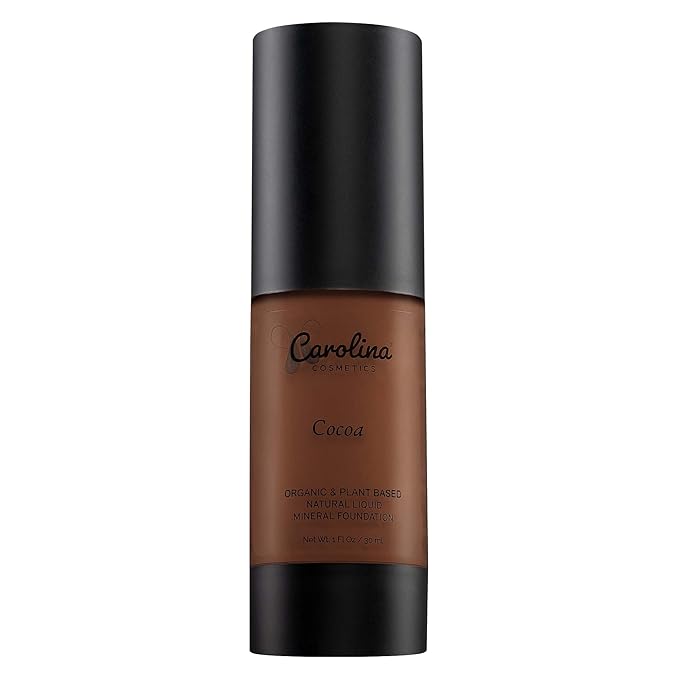 Foundation in Cocoa Shade Plant-Based - Hydrating, Pore-Minimizing & Buildable Coverage - Vegan, Non-GMO, Paraben-Free - 1oz