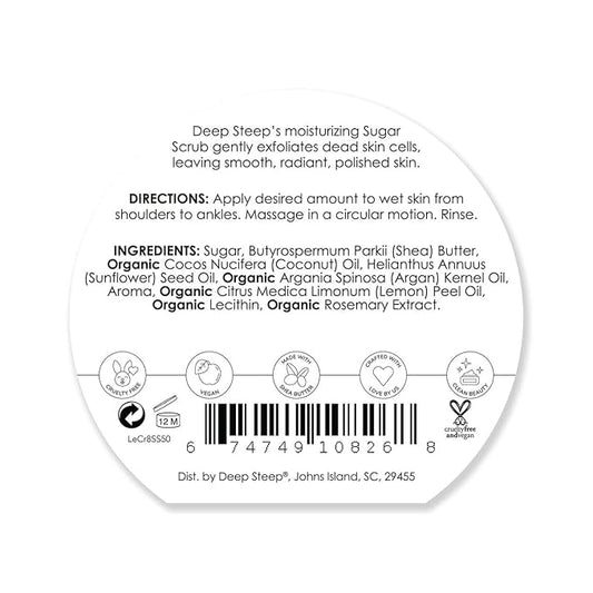 Deep Steep Sugar Scrub, 8oz (Lemon Cream)
