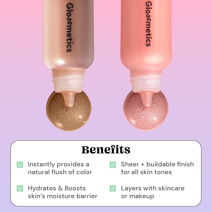 Glossmetics Sun-Kissed Glow Duo. Brightening and Moisturizing Bronzing Drops and Liquid Blush for Cheeks Makeup and Skincare for a Radiant Sun-Kissed Look! Liquid Bronzer and Dewy Blush, Pack of 2