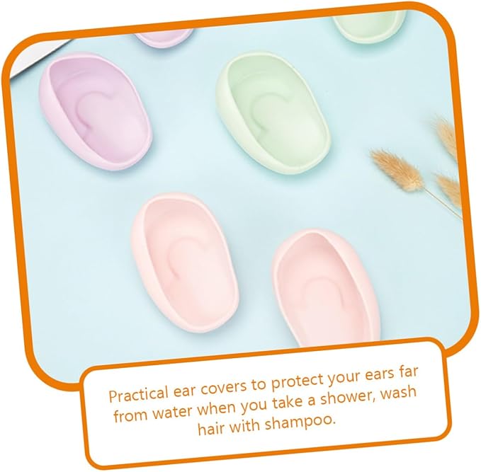3 Pairs perm Dyeing Ear Protection Water Proof Ear caps Ear Covers for Hair Dryer Silicone Ear Covers for Hair Dryer Heat Hair Dyeing Ear Covers tab Ear Muffs Accessories