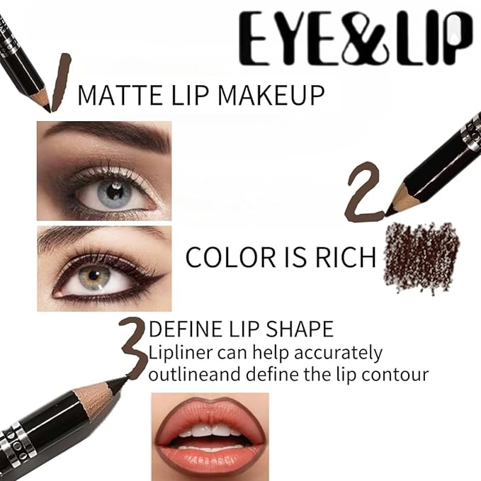 6PCS Matte Lip Liner Set - Premium Waterproof Brown Lip Pencils for Defining & Filling Lips, Long-Lasting Smooth Lip Makeup, High Pigmented Lip Liner Pack for Perfect Nude & Natural Looks