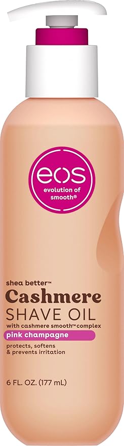 eos Cashmere Shave Oil Pink Champagne Moisturizing Soothes Prevents Irritation Razor Burn Bikini Area Approved 6 fl oz