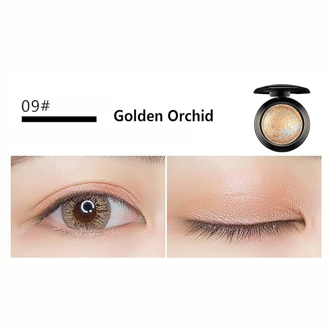 Mallofusa Single Shade Baked Eye Shadow Powder Palette Glitter Makeup Kit in Shimmer 15 Metallic Colors (Dark Copper) 8g/0.28oz