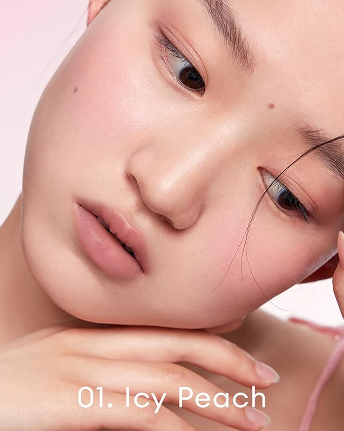 INTO YOU Liquid Blush for Cheeks, Water Sense Evolves Into Soft Fog Powder Matte and Natural Finish, Light and Comfortable Cream to Hold Makeup, Icy Peach(A01)