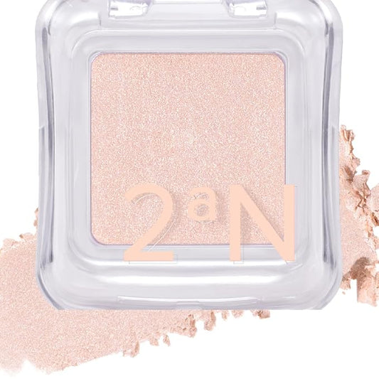 2aN Pure Glash Highlighter – Glass-Like Sheen Powder Highlighter for a Natural, Radiant Glow | Buildable, Long-Lasting, Lightweight Formula (SHELL, 0.8oz)