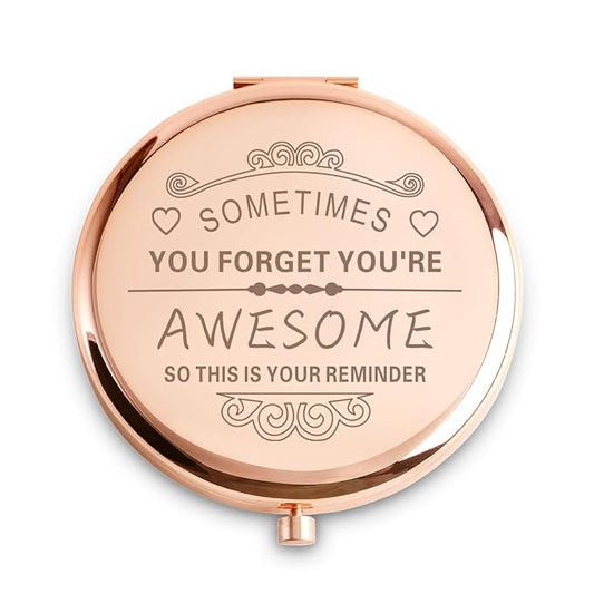 Inspirational Gifts for Women Girls, Personalized Compact Mirror, 2025 Graduation Gifts for Her, Unique Mothers Day Birthday Gift for Mom Wife Sister Daughter Niece Friends Granddaughter Grandma
