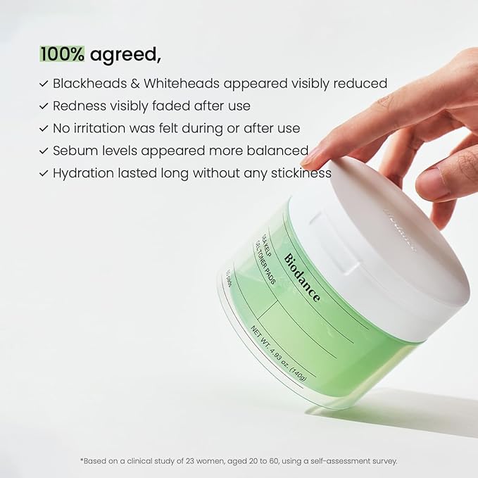 Biodance Sea Kelp Gel Toner Pads, Calming & Soothing for Sensitive Skin, Oil & Sebum Control, Blemish Care, Gentle Exfoliating Korean Toner Pads, 4.93 fl.oz.(140g)*60Pads