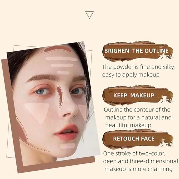 2 in 1 dual-ended highlighter & shadow stick face brightening foundation stick glow stick, Bronze, 0.04 Ounce (Pack of 1)