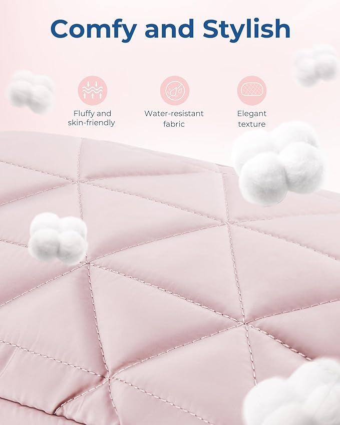 BAGSMART Makeup Bag Travel Makeup Bag, Cute Puffy Make Up Bag, Wide-open Cosmetic Bags for Women, Small Makeup Pouch for Travel Essentials Toiletries Accessories (Black)