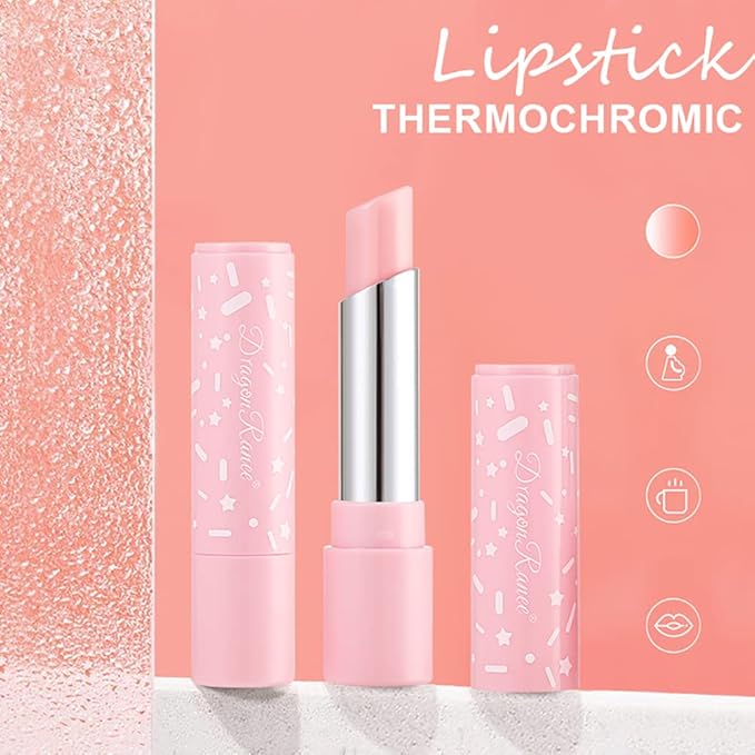 3Pcs Color Changing Lipstick Set, All-Day Moisturizing Lip Care Pink Nude Tinted Lip Balm Tube for Girls Women Make Up Gift Set