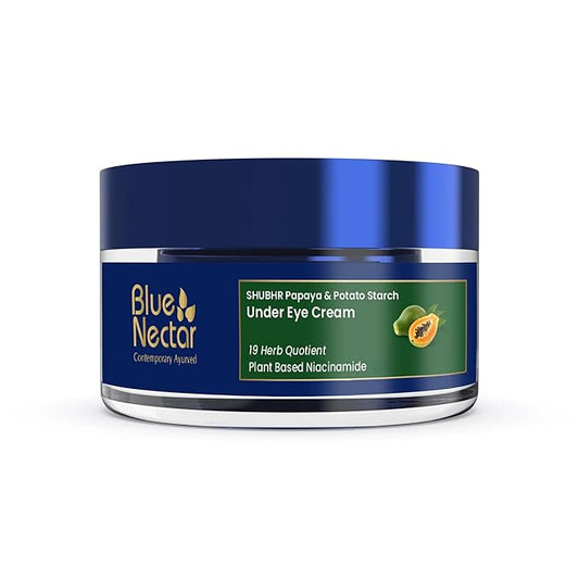 Blue Nectar Under Eye Cream for Women | Natural Niacinamide Eye Cream with Papaya & Potato | Lightweight Herbal Formula Enriched with Neem & Aloe Vera (18 Herbs, 0.53Oz)
