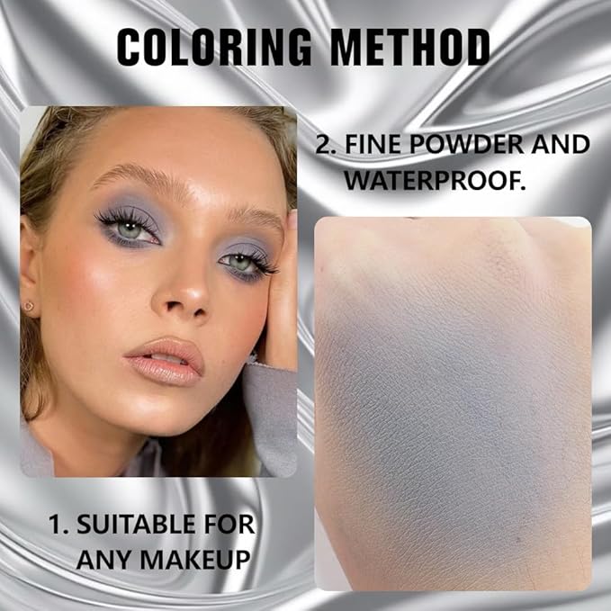 Matte Singe Eye Shadow Palette Makeup, Matte Smoky Gray Monochrome Eyeshadow For Old Women, Mini Pressed Pigmented Waterproof Sombras Para Ojos, Vegan, Talc, Paraben & Cruelty Free, 10