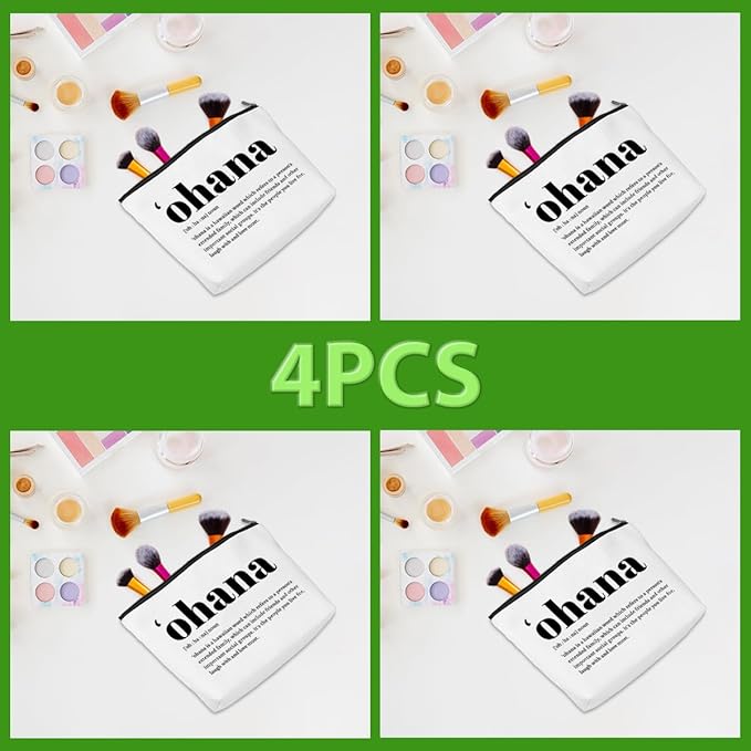 4pcs Hawaiian Inspirational Makeup Bag, Hawaiian Gifts Cosmetic Bag, Hawaii Souvenirs, Minimalist Thank You Gifts for Women Female Grandma Friend Wife Mom Sister