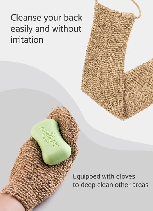 surlees Exfoliating Gloves for Shower,Back Scrubber,Exfoliating Mitt for Body(2pack,White)
