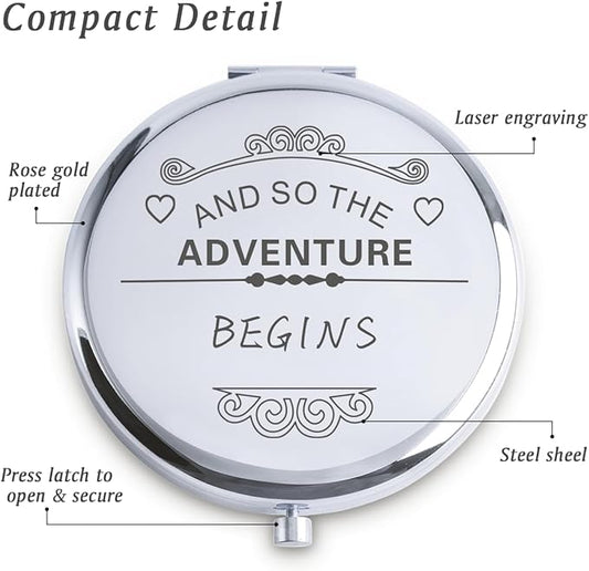 Personalized Gifts for Women Girls, Inspirational Compact Mirrors, 2025 Graduation Gifts for Her, Unique Mothers Day Birthday Gifts for Mom Sister Wife Daughter Niece, Friendship Gifts for Friends