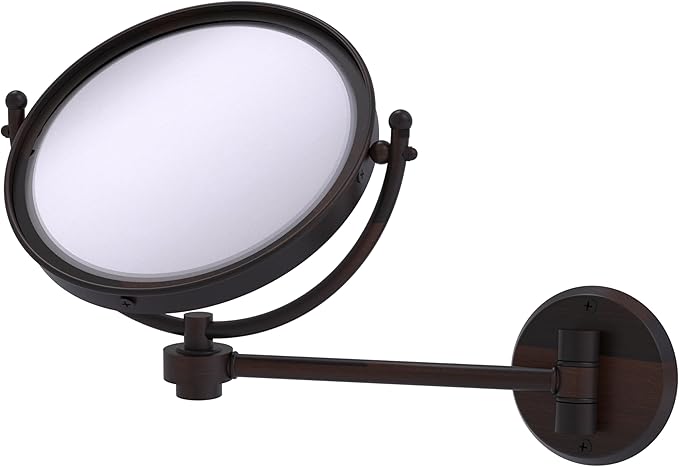 Allied Brass WM-5/5X-MBL 8 Inch Wall Mounted Make-Up Mirror 5X Magnification, Mediterranean Blue