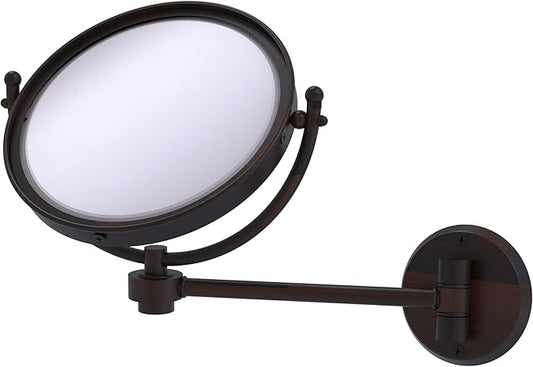 Allied Brass WM-5/5X-MBL 8 Inch Wall Mounted Make-Up Mirror 5X Magnification, Mediterranean Blue