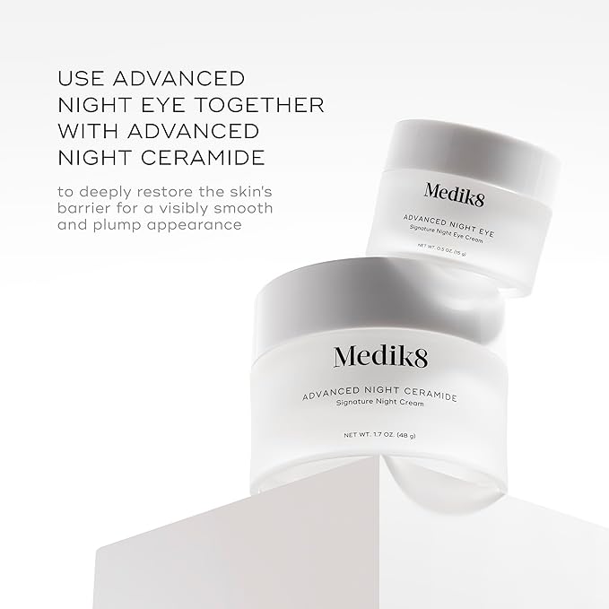 Medik8 Advanced Night Eye Cream - Multi Peptide and Caffeine Eye Cream - Night Moisturizer for Smoothing Wrinkles, Puffiness and Dark Circles - 0.5 oz