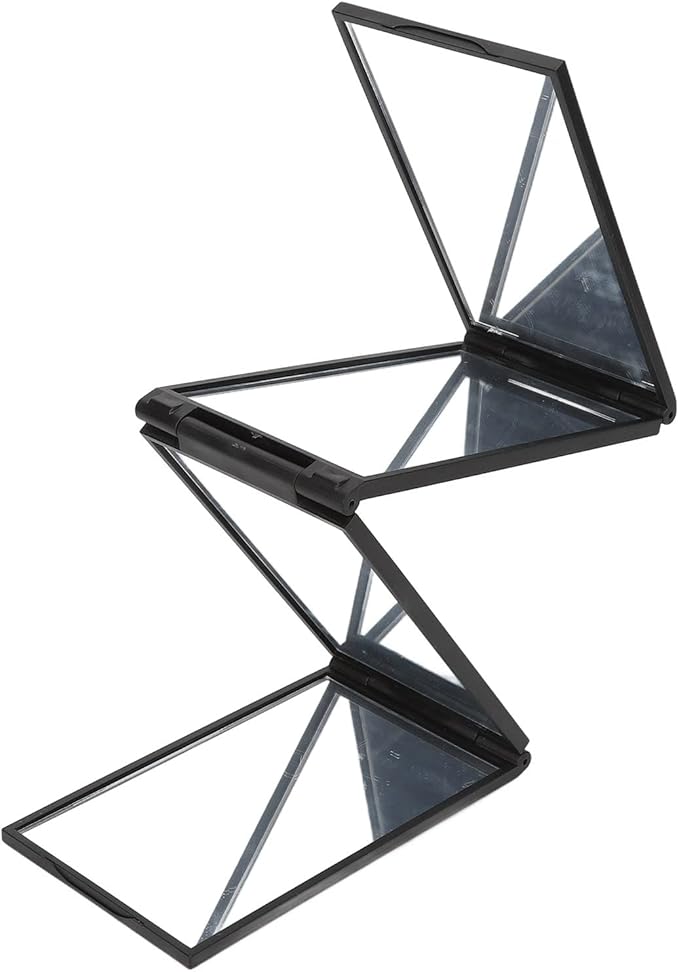 4 Way Mirror, 360 Degree Makeup Mirror 4 Panel Foldable Haircut Mirror Handheld Deaktop for Hair Cutting Colouring Styling Home Professional Use