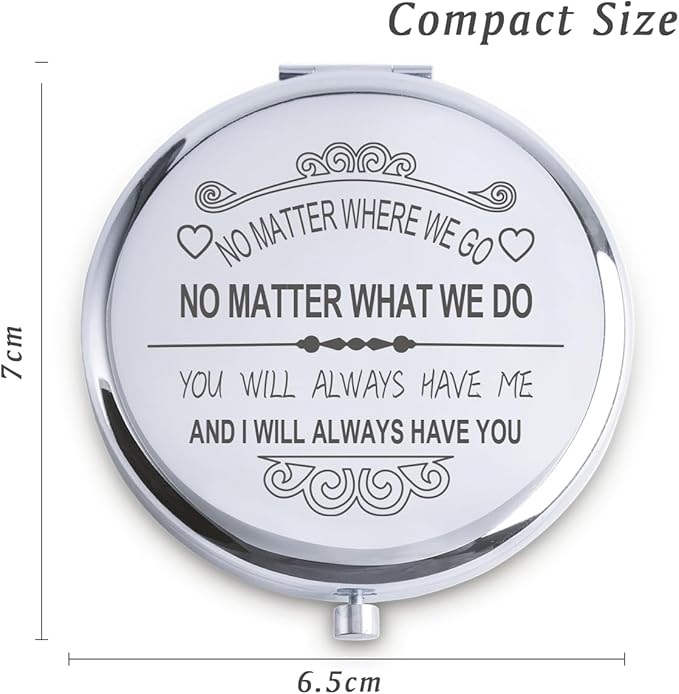 Personalized Gifts for Women Girls, Inspirational Compact Mirrors, 2025 Graduation Gifts for Her, Unique Mothers Day Birthday Gifts for Mom Sister Wife Daughter Niece, Friendship Gifts for Friends
