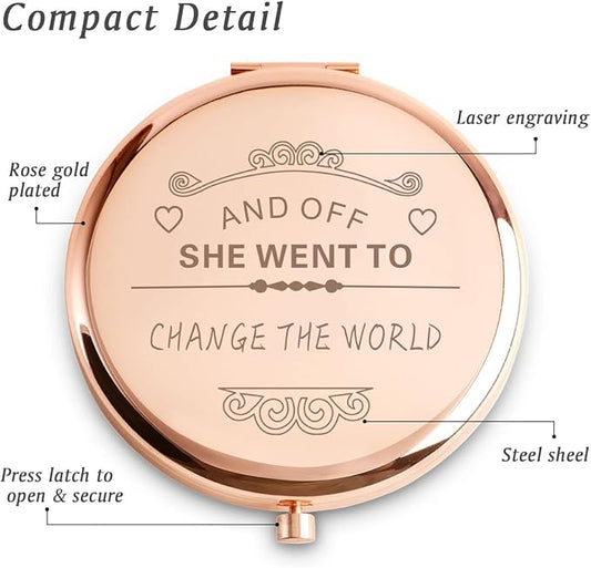 Personalized Gifts for Women Girls, Inspirational Compact Mirrors, 2025 Graduation Gifts for Her, Unique Mothers Day Birthday Gifts for Mom Sister Wife Daughter Niece, Friendship Gifts for Friends