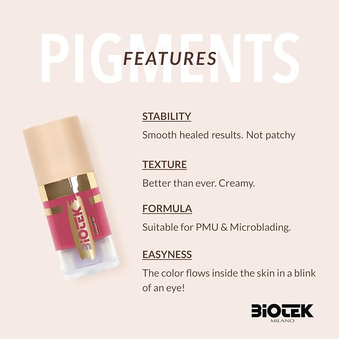 Biotek Lip Pigment for Permanent Makeup - Purple and Pink Color for Lip - Made in Italy - Lollipop 0,24 fl.oz.
