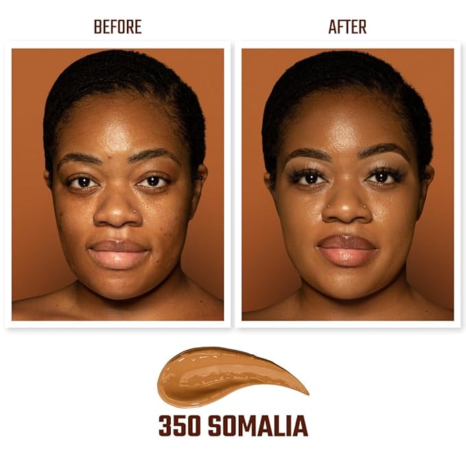 Juvia's Place I Am Magic Natural Radiance Foundation - 350Somalia - Full Coverage Liquid Foundation Makeup for Dry, Mature, Aging, and Combination Skin - Lightweight Longwear Base with Radiant Finish