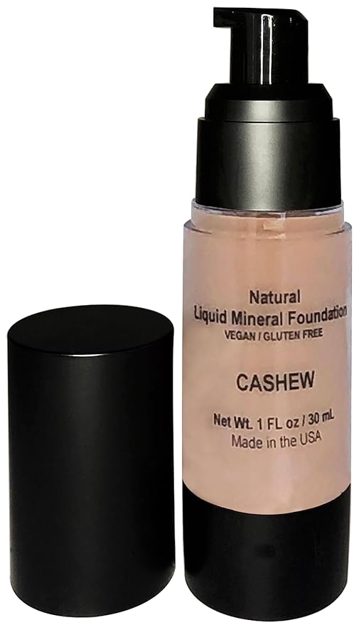 Mom's Secret 100% Natural Foundation, Organic, Vegan, Aloe Based, Natural Sun Protection, Gluten Free, Cruelty Free, Made in the USA, 1FL Oz. (Cashew - A Neutral Light/Medium)