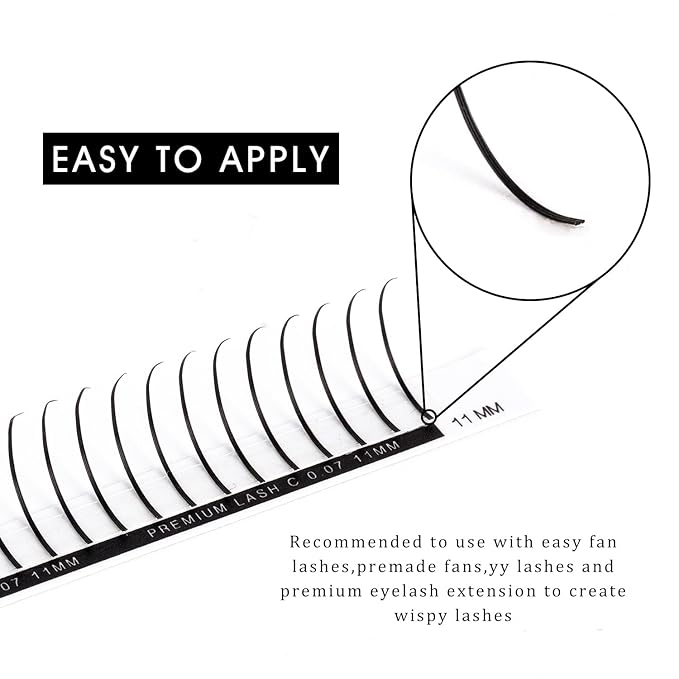 KOLYBEL Premade Fan Spikes Lash Extensions 0.07mm D Curl 8-15mm Mixed Tray Wipsy Volume Lash Extensions 320 Spikes Fans Matte Black Eyelash Extension Supplies（0.07-D,8-15mm）