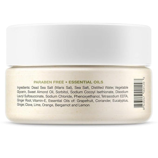 Deluvia Moisturizing Body Scrub with Ginger Citrus Essential Oils &; Dead Sea Minerals, 2-Pack
