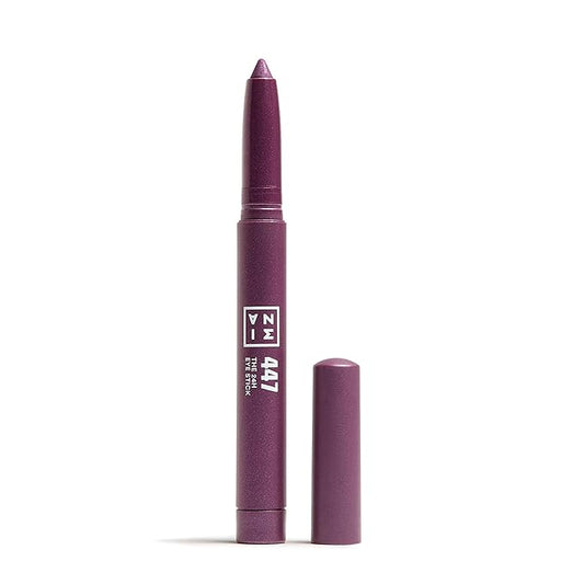 3INA The 24H Eye Stick - Creamy, Waterproof Formula - 2 In 1 Eyeshadow And Eyeliner - Highly Pigmented Shades - 24 Hour Long Lasting Wear - Matte, Sparkly Or Metallic Finish - 447 Purple - 0.049 Oz