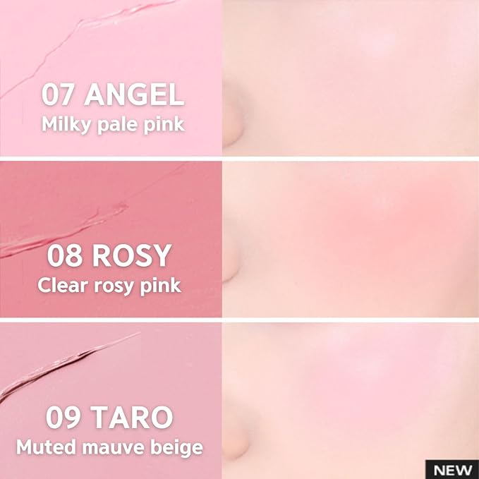 BBIA Ready To Wear Downy Cheek Cream Blush 8 Color - Creamy Blendable & Buildable Blush Dewy Texture & Matte Finish High Pigment Longlasting Lightweight Natural Face Makeup, 0.10oz (07 DOWNY ANGEL)